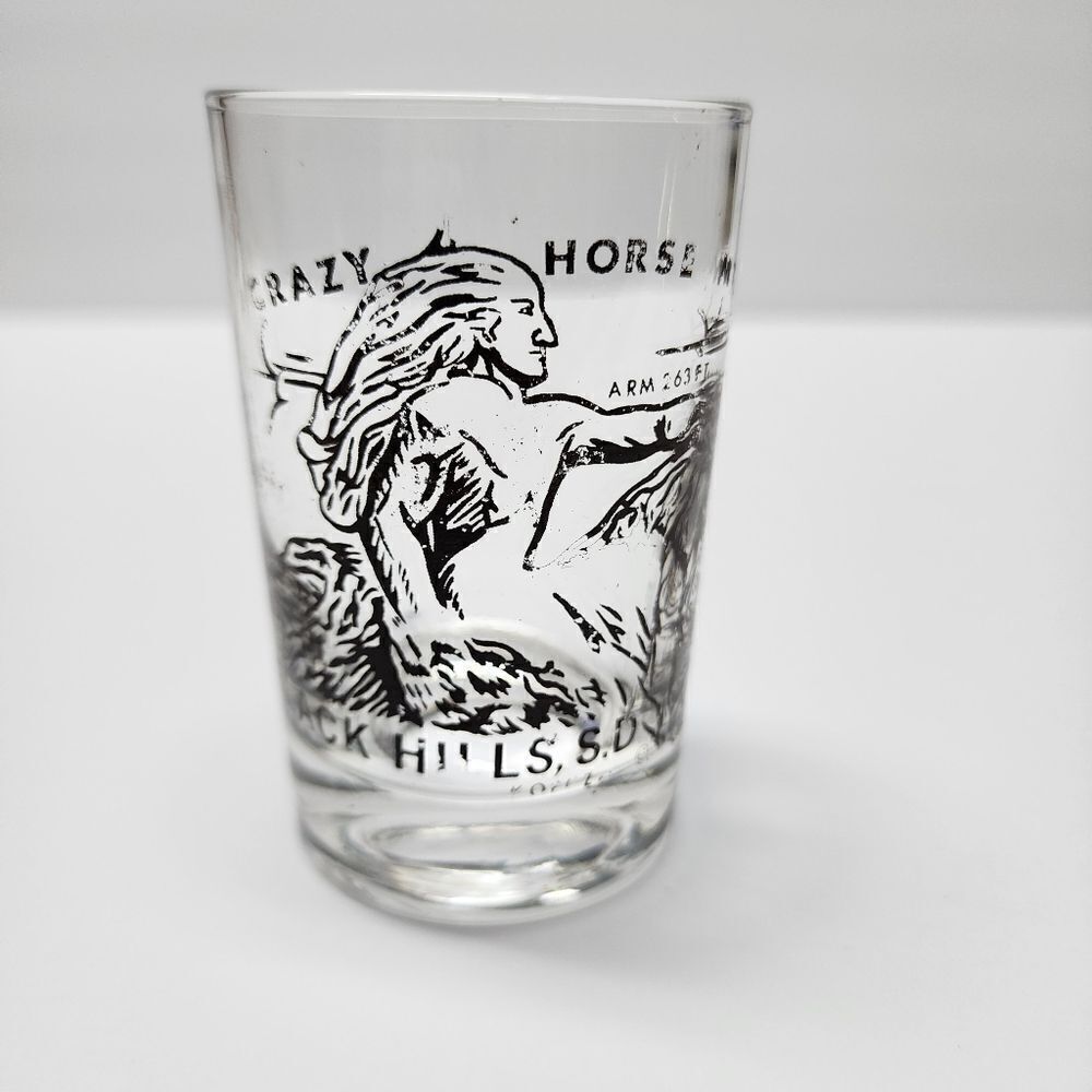 Vintage Crazy Horse Mtn. Black Hills South Dakota Juice Glass